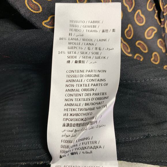 ALEXANDER MCQUEEN Size 34 Black Red Yellow Paisley Wool Silk Dress Pants - Picture 8 of 9